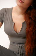 Zipper Ribbed Top